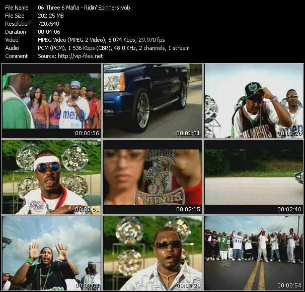 Three 6 Mafia video ”Ridin' Spinners” from dvd ”Urban Video July 2003”