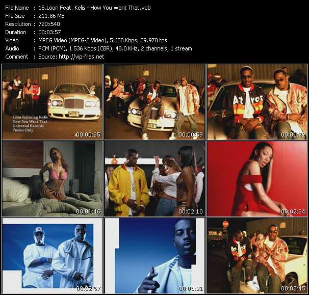Loon Feat. Kelis video ”How You Want That” from dvd ”Urban Video July 2003”