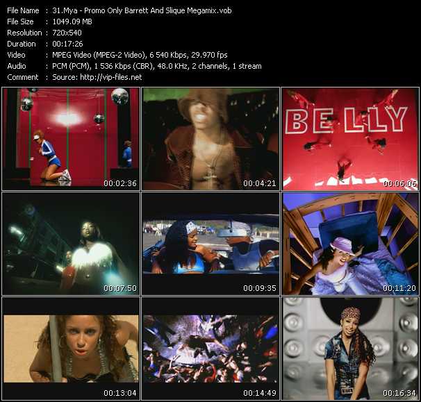 Mya video ”PO Barrett And Slique Megamix” from dvd ”Urban Video September 2003”