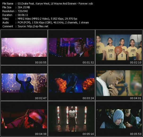 Drake Feat. Kanye West, Lil' Wayne And Eminem video ”Forever” from dvd ”Urban Video December 2009”
