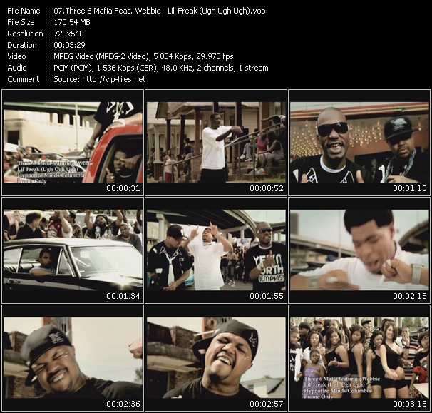 Three 6 Mafia Feat. Webbie video ”Lil' Freak (Ugh Ugh Ugh)” from dvd ”Urban Video December 2009”