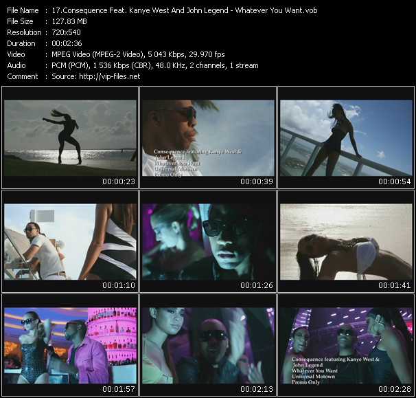 Consequence Feat. Kanye West And John Legend video ”Whatever U Want” from dvd ”Urban Video December 2009”