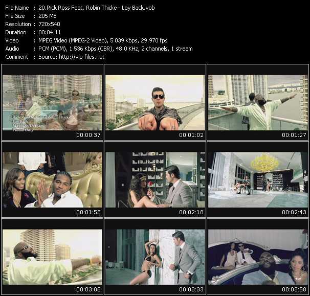 Rick Ross Feat. Robin Thicke video ”Lay Back” from dvd ”Urban Video December 2009”