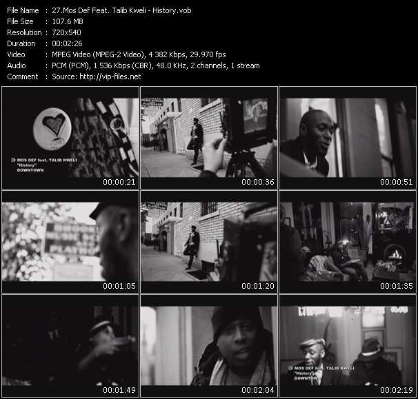 Mos Def Feat. Talib Kweli video ”History” from dvd ”Screenplay VJ-Pro Hits Vision February 2010”