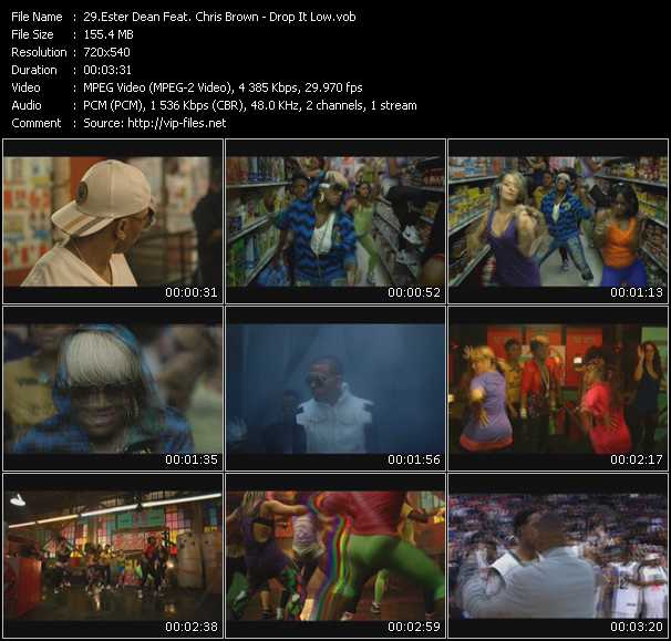 Ester Dean Feat. Chris Brown video ”Drop It Low” from dvd ”Screenplay VJ-Pro Hits Vision February 2010”