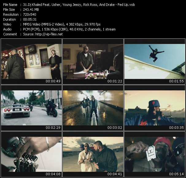 Dj Khaled Feat. Usher, Young Jeezy, Rick Ross, And Drake video ”Fed Up” from dvd ”Screenplay VJ-Pro Hits Vision February 2010”