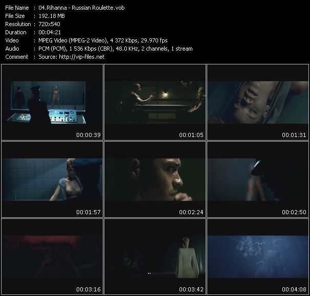 Rihanna video ”Russian Roulette” from dvd ”Screenplay VJ-Pro Hits Vision December 2009”