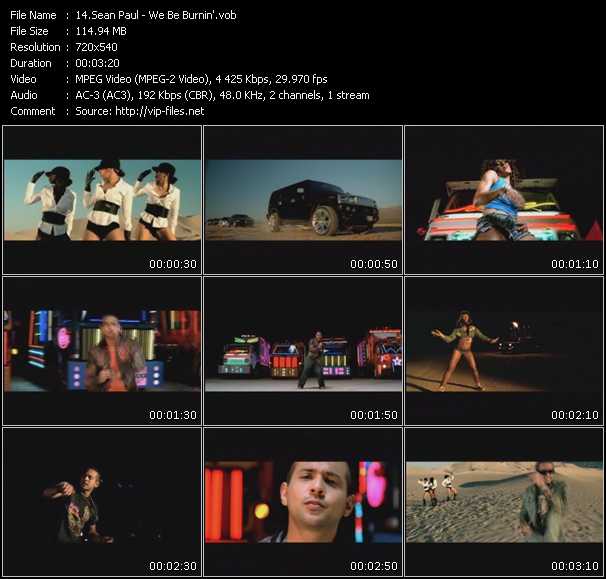 Sean Paul video ”We Be Burnin'” from dvd ”Screenplay VJ-Pro Latin Vision February 2007”