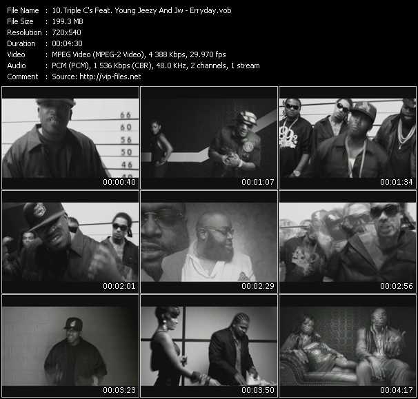 Triple C's Feat. Young Jeezy And J.W. video ”Erryday” from dvd ”Screenplay VJ-Pro Urban Vision February 2010”