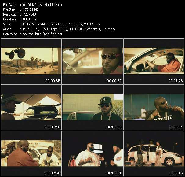 Rick Ross video ”Hustlin'” from dvd ”Screenplay VJ-Pro Urban Vision June 2006”