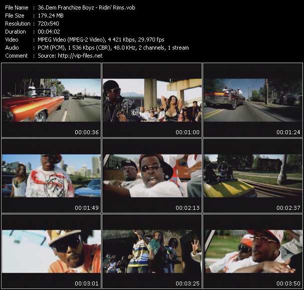 Dem Franchize Boyz video ”Ridin' Rims” from dvd ”Screenplay VJ-Pro Urban Vision June 2006”