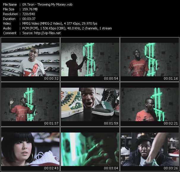 Tiron video ”Throwing My Money” from dvd ”Screenplay VJ-Pro Urban Vision December 2009”