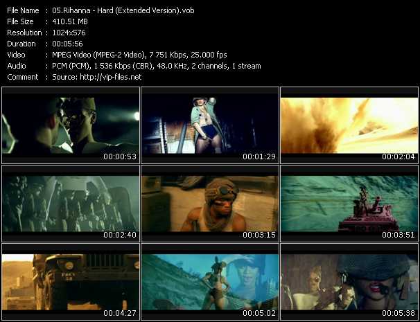 Rihanna video ”Hard (Extended Version)” from dvd ”DTVideos Extended Vol.02”