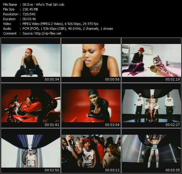 Eve video ”Who's That Girl?” from dvd ”I Love RnB. RnB And Hip-Hop Greatest Hits Vol.2”