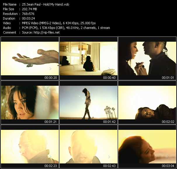 Sean Paul video ”Hold My Hand” from dvd ”MixMash Pop April 2010”