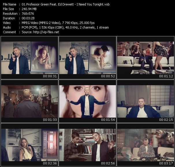 Professor Green Feat. Ed Drewett video ”I Need You Tonight” from dvd ”MixMash Urban June 2010”