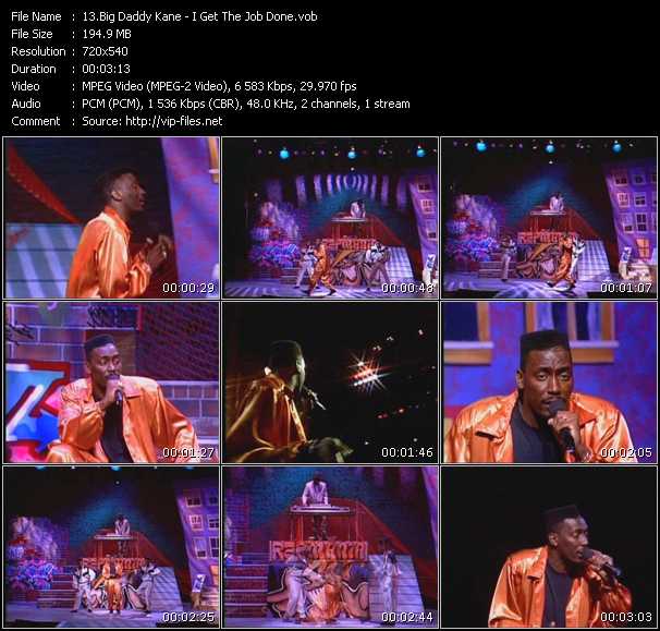 Big Daddy Kane video ”I Get The Job Done” from dvd ”Rapmania. Old Skool Hip Hop Greatest”