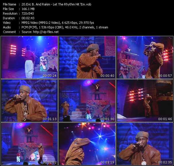 Eric B. And Rakim video ”Let The Rhythm Hit 'Em” from dvd ”Rapmania. Old Skool Hip Hop Greatest”