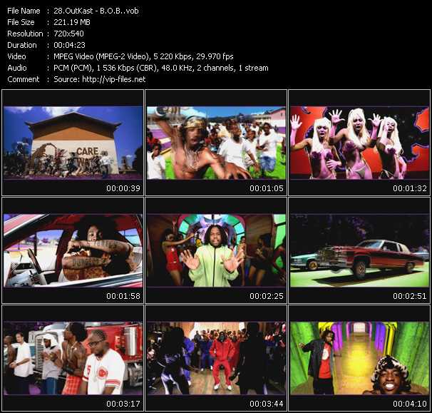 OutKast video ”B.O.B.” from dvd ”Canada Hot Video Classics. Best Of 2000 Vol.2”