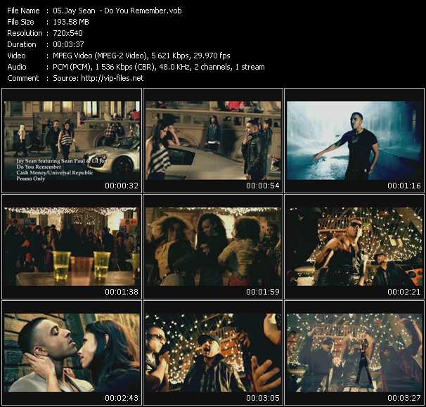 Jay Sean Feat. Sean Paul And Lil' Jon video ”Do You Remember” from dvd ”Canada Hot Video April 2010”