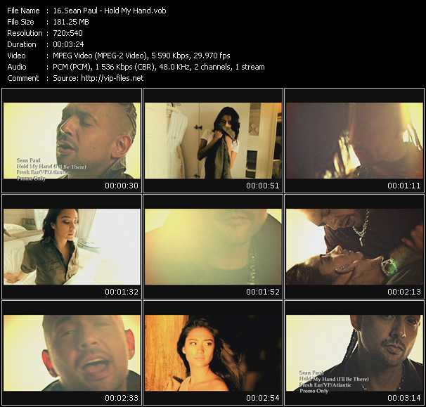 Sean Paul video ”Hold My Hand” from dvd ”Canada Hot Video April 2010”