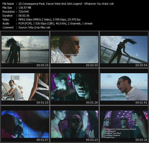 Consequence Feat. Kanye West And John Legend video ”Whatever U Want” from dvd ”Canada Hot Video April 2010”