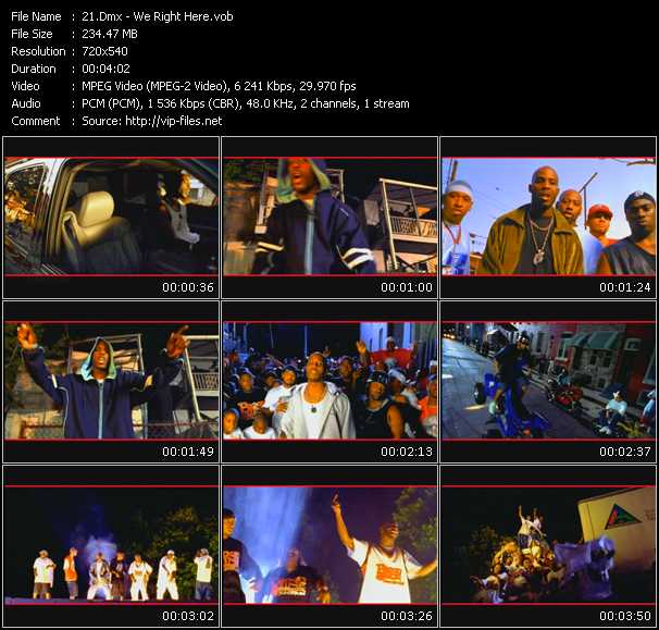 Dmx video ”We Right Here” from dvd ”Canada Hot Video October 2001”