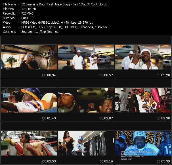 Jermaine Dupri Feat. Nate Dogg video ”Ballin' Out Of Control” from dvd ”Canada Hot Video October 2001”