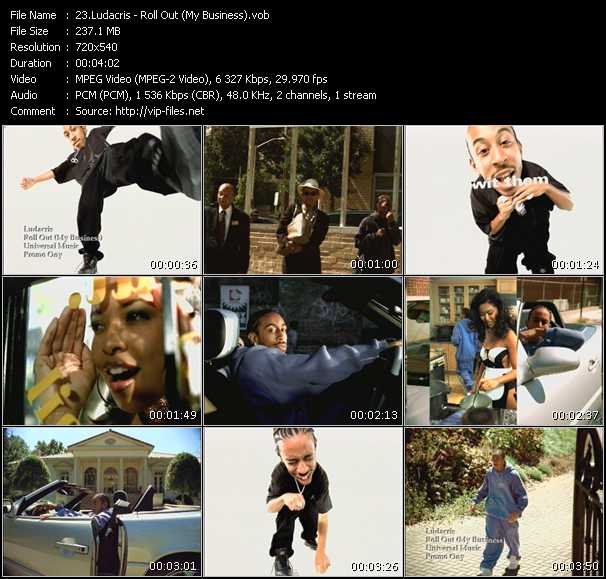 Ludacris video ”Roll Out (My Business)” from dvd ”Canada Hot Video December 2001”