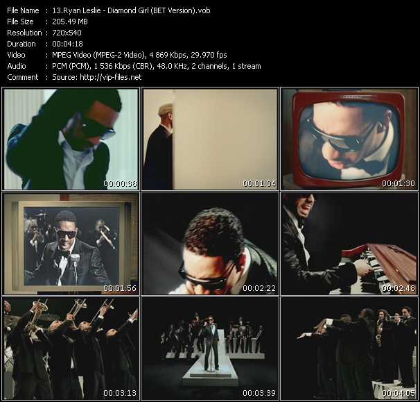 Ryan Leslie video ”Diamond Girl (BET Version)” from dvd ”Express Video May 2008 Week 2”