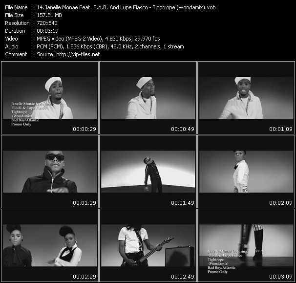 Janelle Monae Feat. B.O.B. And Lupe Fiasco video ”Tightrope (Wondamix)” from dvd ”Express Video August 2010 Week 1”