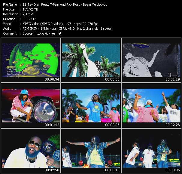 Tay Dizm Feat. T-Pain And Rick Ross video ”Beam Me Up” from dvd ”Express Video September 2008 Week 4”