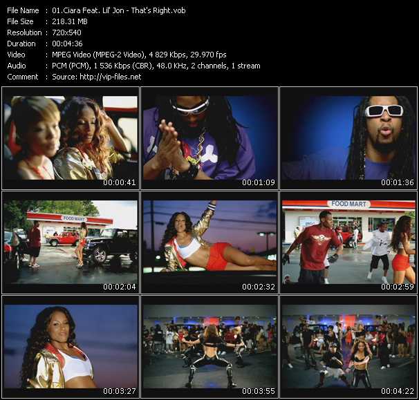 Ciara Feat. Lil' Jon video ”That's Right” from dvd ”Express Video April 2008 Week 1”