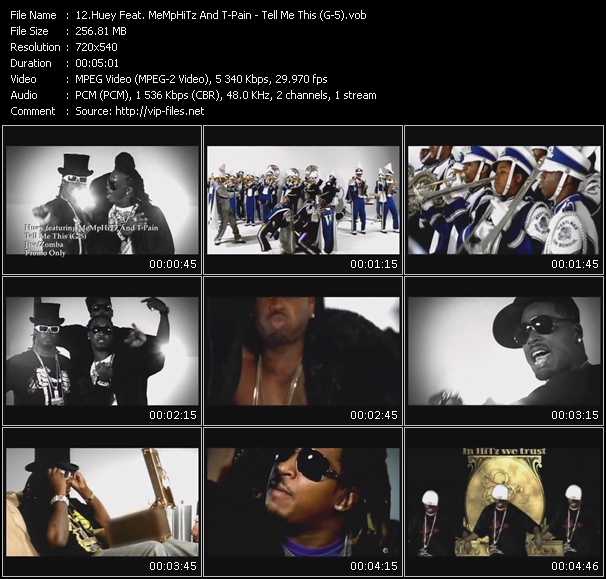 Huey Feat. MeMpHiTz And T-Pain video ”Tell Me This (G-5)” from dvd ”Express Video April 2008 Week 2”