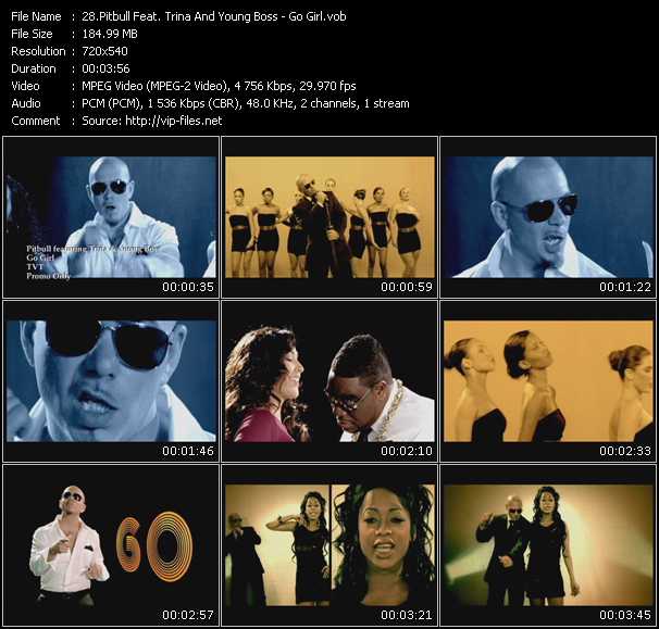 Pitbull Feat. Trina And Young Boss video ”Go Girl” from dvd ”Hot Video February 2008”