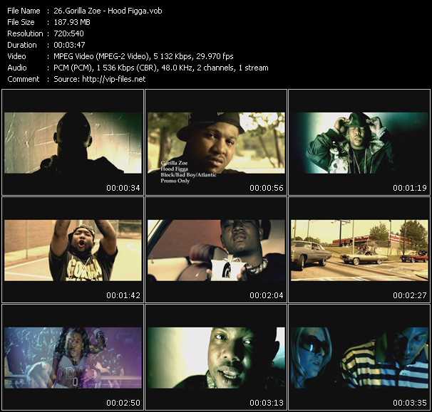 Gorilla Zoe video ”Hood Figga” from dvd ”Hot Video March 2008”