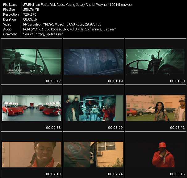 Birdman Feat. Rick Ross, Young Jeezy And Lil' Wayne video ”100 Million” from dvd ”Hot Video March 2008”