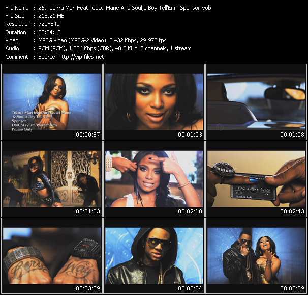 Teairra Mari Feat. Gucci Mane And Soulja Boy Tell 'Em video ”Sponsor” from dvd ”Hot Video May 2010”