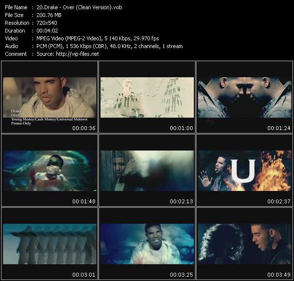 Drake video ”Over (Clean Version)” from dvd ”Hot Video June 2010”