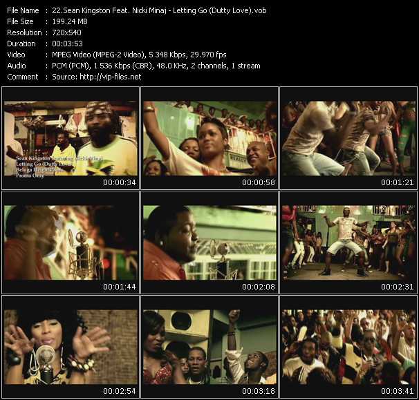 Sean Kingston Feat. Nicki Minaj video ”Letting Go (Dutty Love)” from dvd ”Hot Video September 2010”