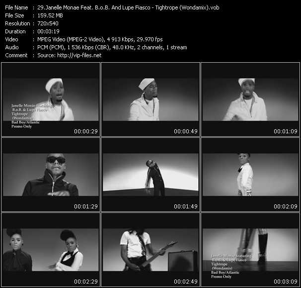 Janelle Monae Feat. B.O.B. And Lupe Fiasco video ”Tightrope (Wondamix)” from dvd ”Hot Video September 2010”