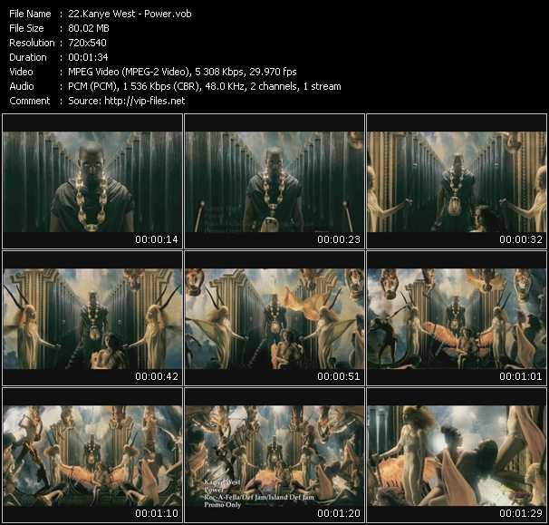 Kanye West video ”Power” from dvd ”Hot Video October 2010”