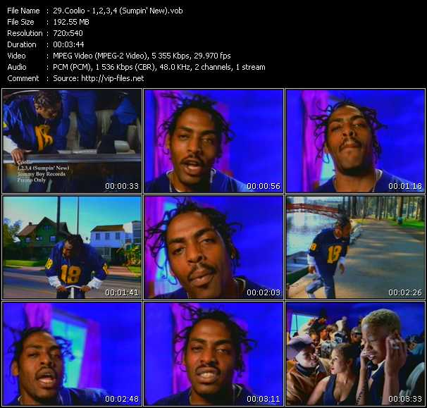 Coolio video ”1,2,3,4 (Sumpin' New)” from dvd ”Hot Video Classics Best Of 1996 Vol.1”