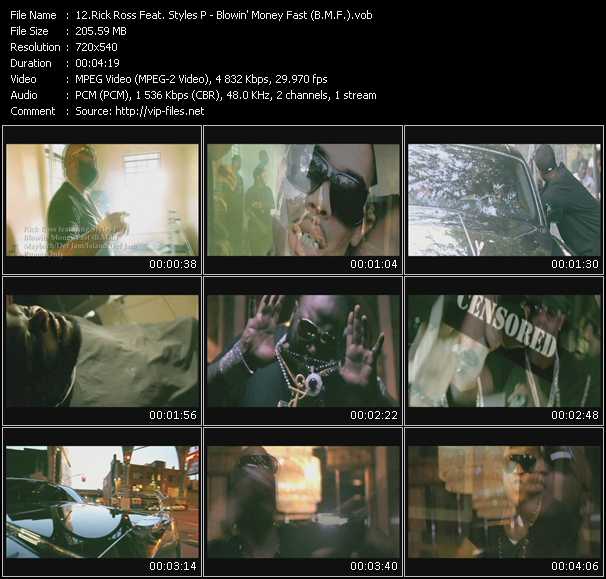 Rick Ross Feat. Styles P video ”Blowin' Money Fast (B.M.F.)” from dvd ”Urban Video September 2010”