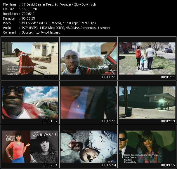 David Banner Feat. 9th Wonder video ”Slow Down” from dvd ”Urban Video September 2010”