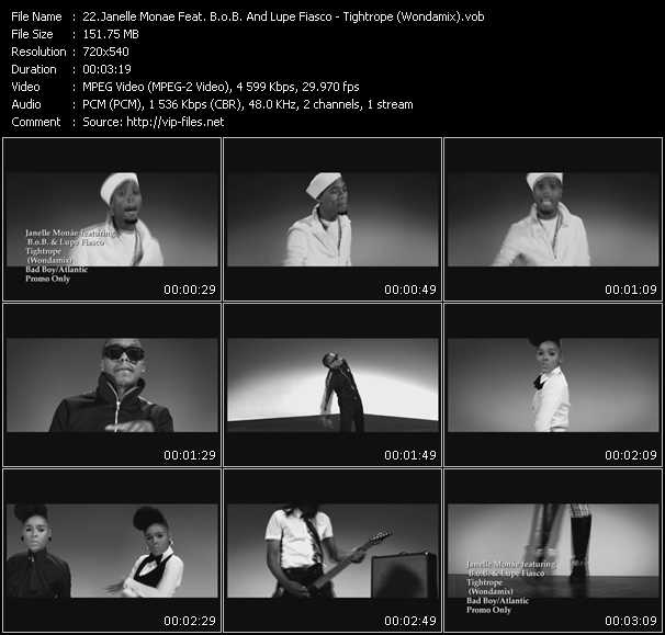 Janelle Monae Feat. B.O.B. And Lupe Fiasco video ”Tightrope (Wondamix)” from dvd ”Urban Video September 2010”