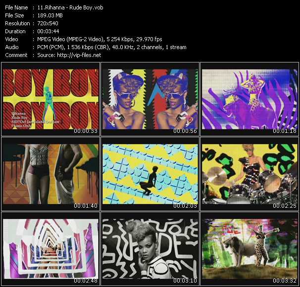 Rihanna video ”Rude Boy” from dvd ”Urban Video April 2010”