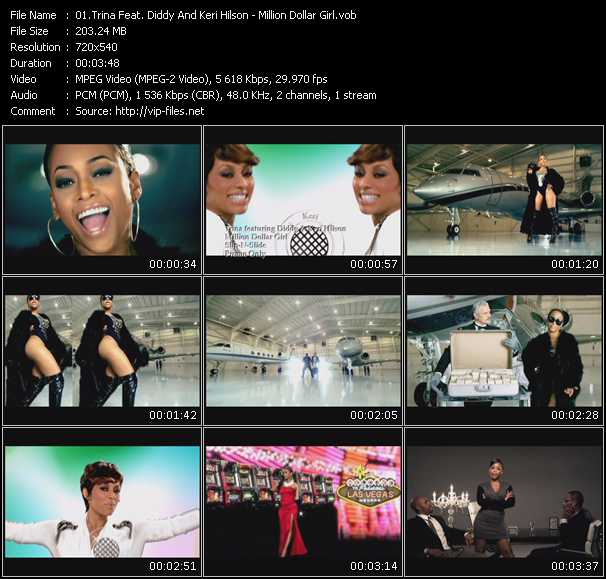 Trina Feat. P. Diddy (Puff Daddy) And Keri Hilson video ”Million Dollar Girl” from dvd ”Urban Video May 2010”