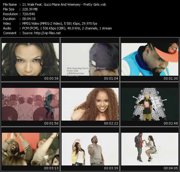 Wale Feat. Gucci Mane And Weensey video ”Pretty Girls” from dvd ”Urban Video May 2010”