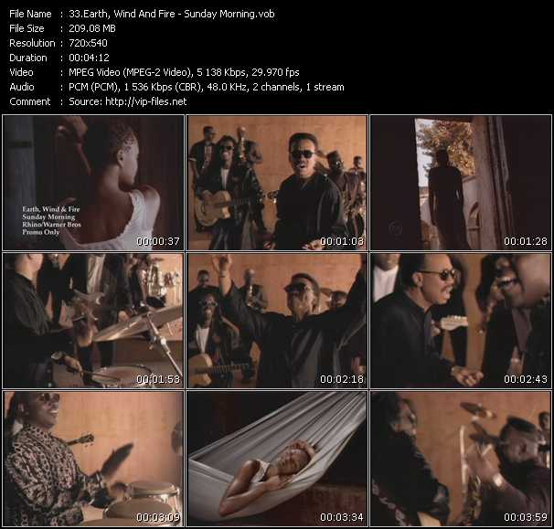 Earth, Wind And Fire video ”Sunday Morning” from dvd ”Urban Video July 2010”